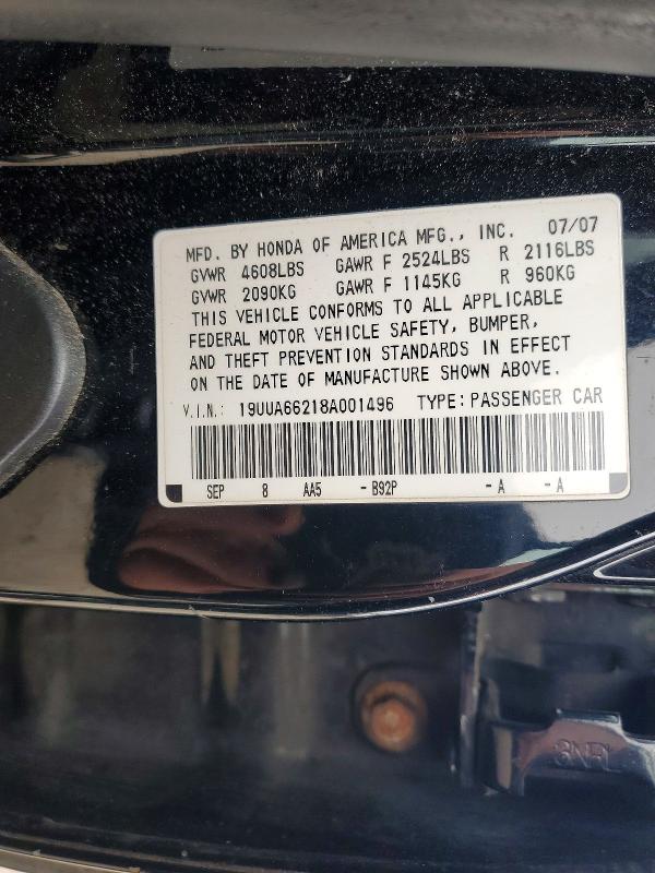 Продажа на аукционе авто 2008 Acura Tl, vin: 19UUA66218A001496, номер лота: 76522035