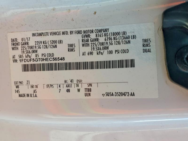 Продаж на аукціоні авто 2017 Ford F550, vin: 1FDUF5GT0HEC56548, номер лоту: 77855545