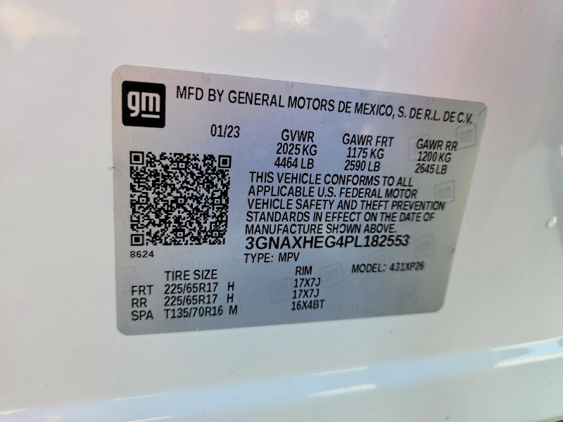 Продаж на аукціоні авто 2023 Chevrolet Equinox, vin: 3GNAXHEG4PL182553, номер лоту: 77321335