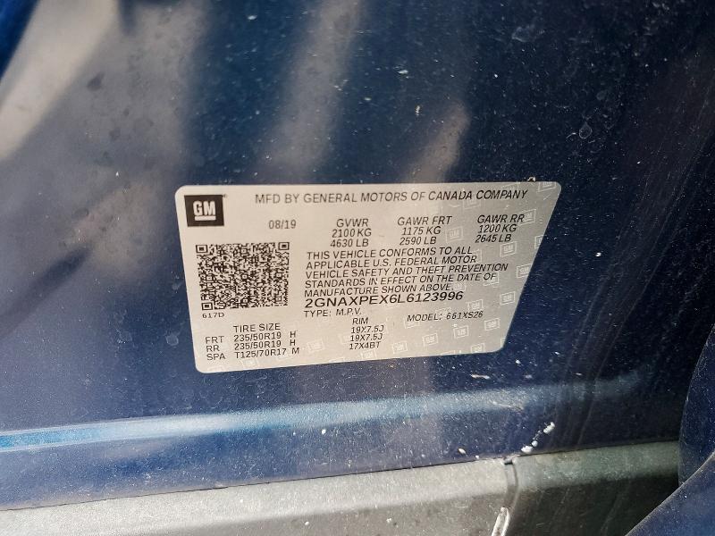 76283215 :رقم المزاد ، 2GNAXPEX6L6123996 vin ، 2020 Chevrolet Equinox مزاد بيع