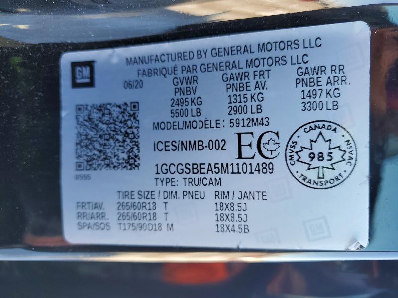 Продаж на аукціоні авто 2021 Chev Colorado, vin: 1GCGSBEA5M1101489, номер лоту: 74361725
