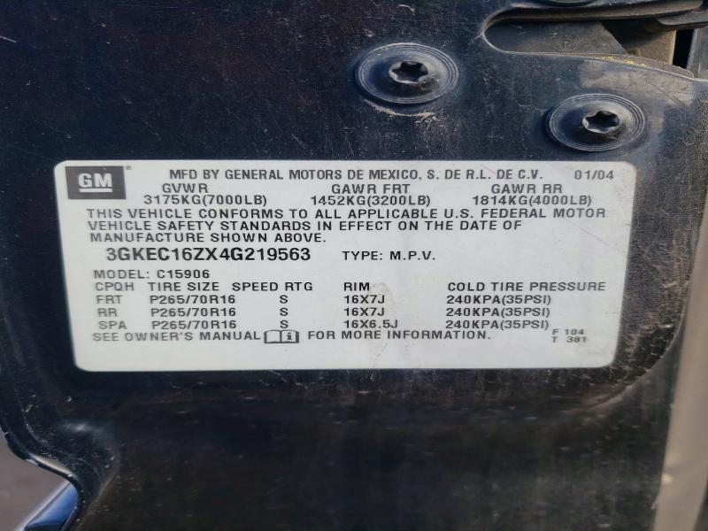 78482785 :رقم المزاد ، 3GKEC16ZX4G219563 vin ، 2004 Gmc Yukon Xl مزاد بيع