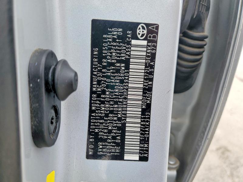 2017 Toyota Corolla მანქანა იყიდება აუქციონზე, vin: 5YFBURHE3HP669401, აუქციონის ნომერი: 76599975