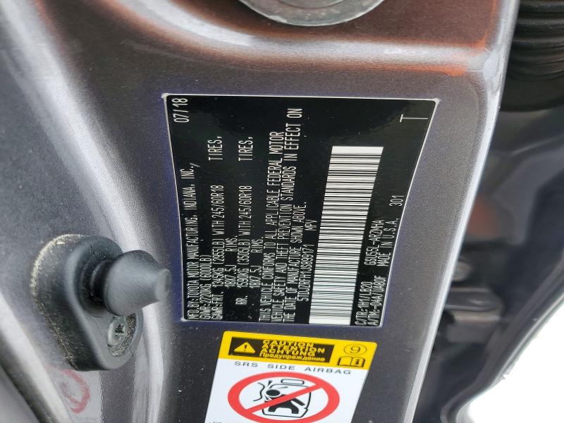 Продаж на аукціоні авто 2018 Toyota Highlander, vin: 5TDJZRFH1JS899171, номер лоту: 75373055