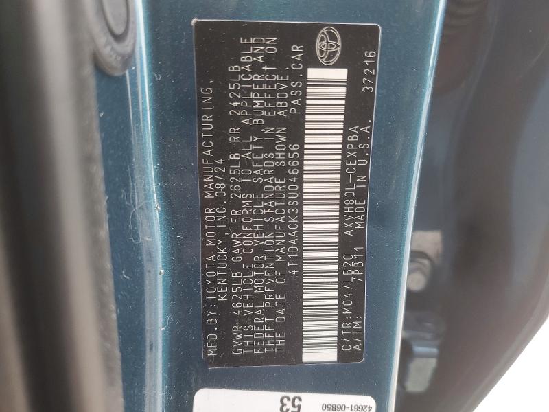 2025 Toyota Camry მანქანა იყიდება აუქციონზე, vin: 4T1DAACK3SU046656, აუქციონის ნომერი: 77235865