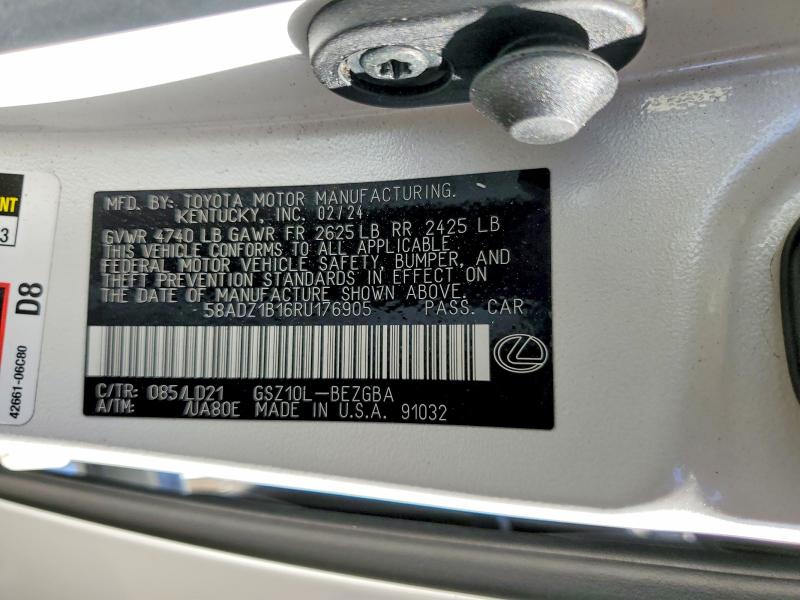 77593475 :رقم المزاد ، 58ADZ1B16RU176905 vin ، 2024 Lexus Es 350 مزاد بيع