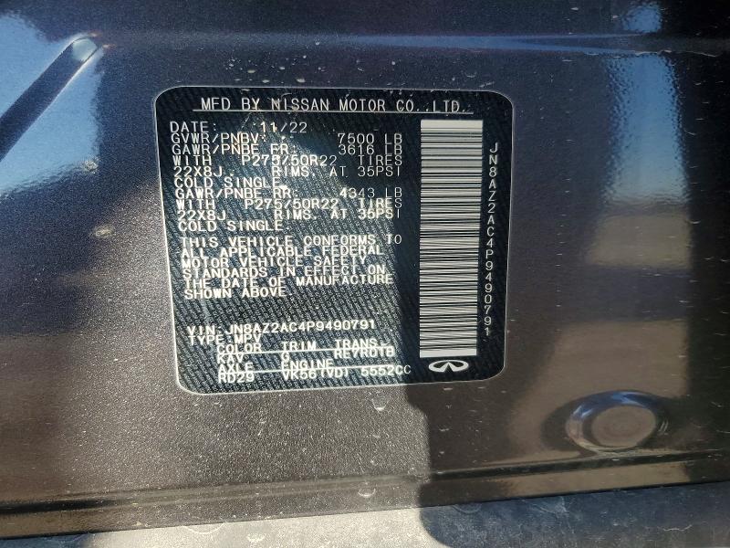 Продажа на аукционе авто 2023 Infiniti Qx80 Luxe, vin: JN8AZ2AC4P9490791, номер лота: 77306855