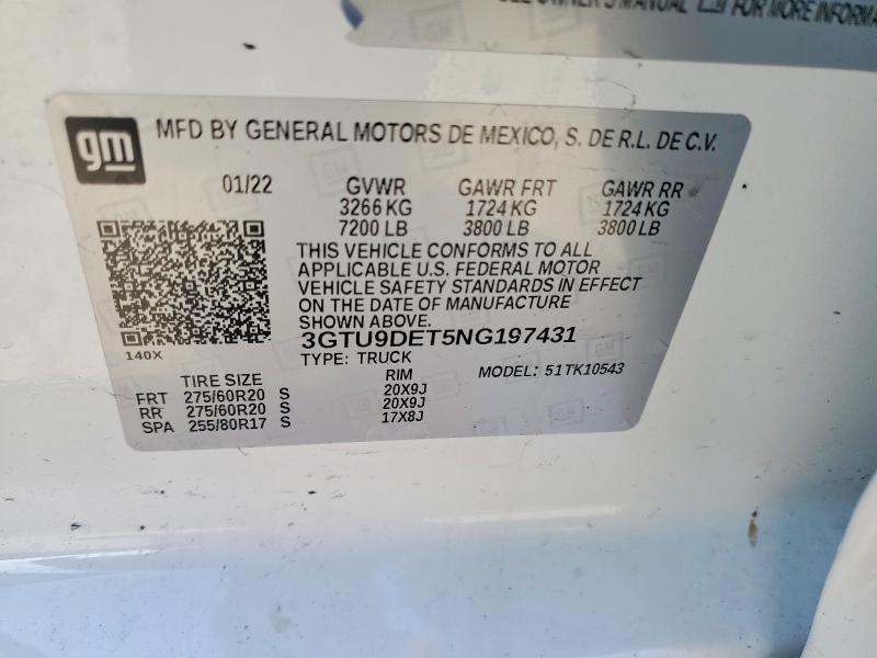 Продаж на аукціоні авто 2022 Gmc Sierra Limited, vin: 3GTU9DET5NG197431, номер лоту: 77323305