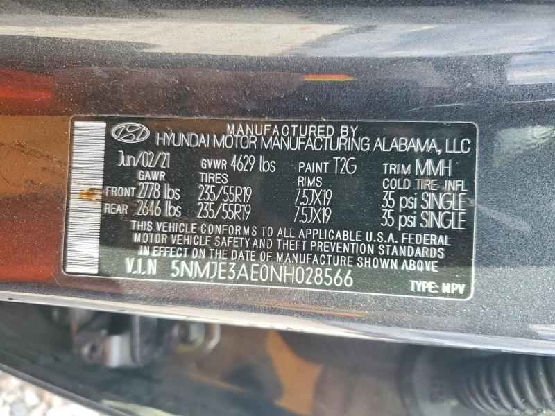 Продаж на аукціоні авто 2022 Hyundai Tucson, vin: 5NMJE3AE0NH028566, номер лоту: 74768335