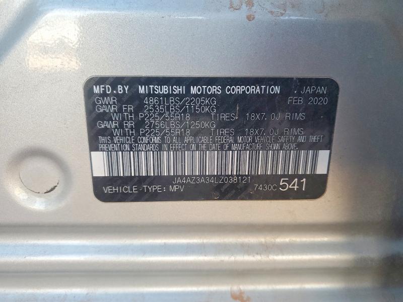 Продажа на аукционе авто 2020 Mitsubishi Outlander, vin: JA4AZ3A34LZ038121, номер лота: 78306435