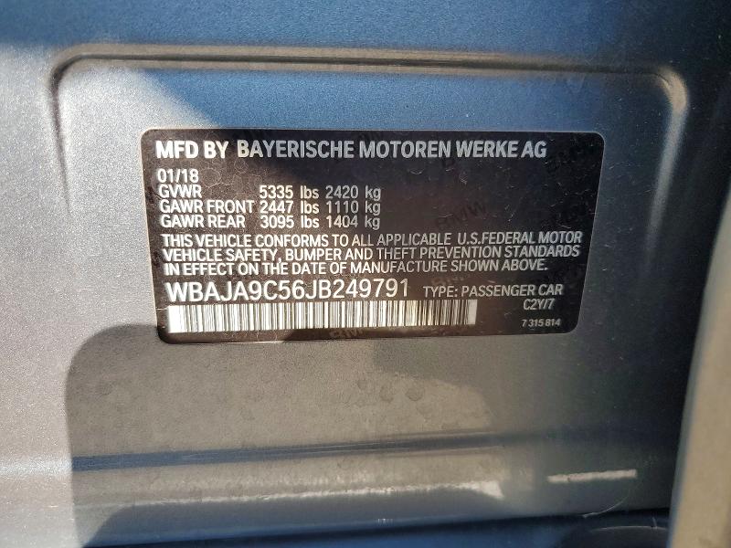 2018 Bmw Motorrad 530e მანქანა იყიდება აუქციონზე, vin: WBAJA9C56JB249791, აუქციონის ნომერი: 79291605