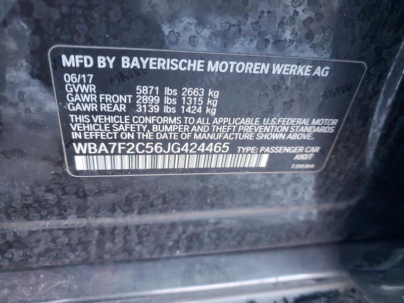 76284775 :رقم المزاد ، WBA7F2C56JG424465 vin ، 2018 Bmw 750 Xi مزاد بيع