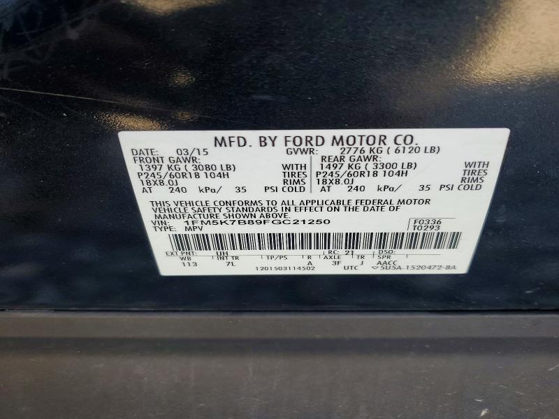 Aukcja sprzedaży 2015 Ford Explorer, vin: 1FM5K7B89FGC21250, numer aukcji: 75598875