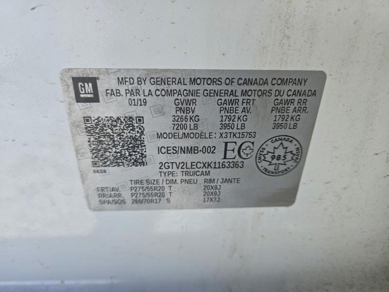 Продажа на аукционе авто 2019 Gmc Sierra Limited, vin: 2GTV2LECXK1163363, номер лота: 77092785