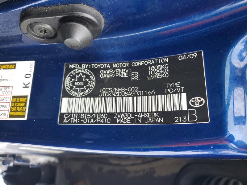 Продаж на аукціоні авто 2010 Toyota Prius, vin: JTDKN3DU8A5001166, номер лоту: 77754205
