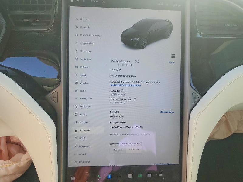75759705 :رقم المزاد ، 5YJXCDE21JF120089 vin ، 2018 Tesla Model X مزاد بيع