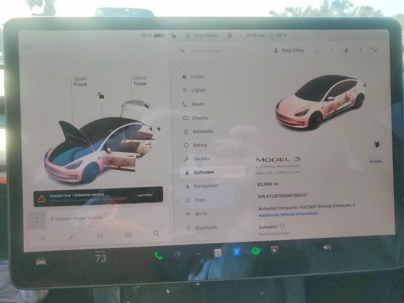 76591045 :رقم المزاد ، 5YJ3E1EB1NF156037 vin ، 2022 Tesla Model 3 مزاد بيع