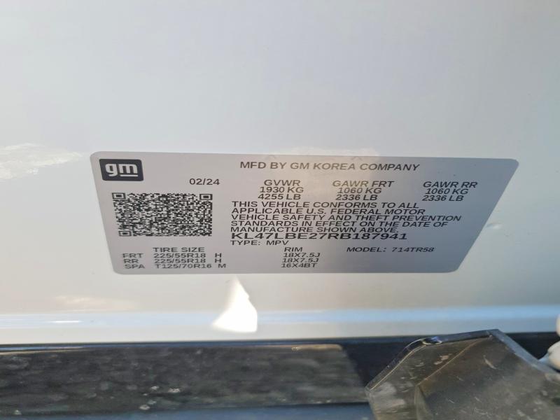 78036695 :رقم المزاد ، KL47LBE27RB187941 vin ، 2024 Buick Envista مزاد بيع