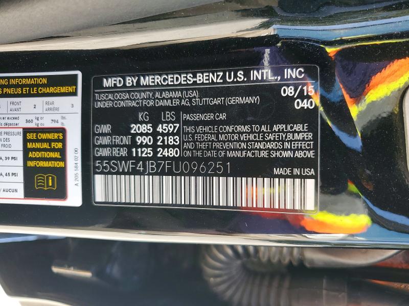 Продаж на аукціоні авто 2015 Mercedes-benz C, vin: 55SWF4JB7FU096251, номер лоту: 76719525