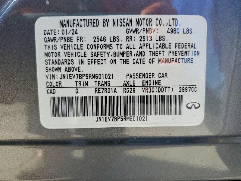 Aukcja sprzedaży 2024 Infiniti Q50, vin: JN1EV7BP5RM601021, numer aukcji: 76236405