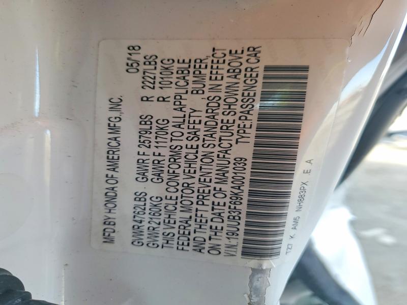 Aukcja sprzedaży 2019 Acura Tlx, vin: 19UUB3F69KA001039, numer aukcji: 78612995