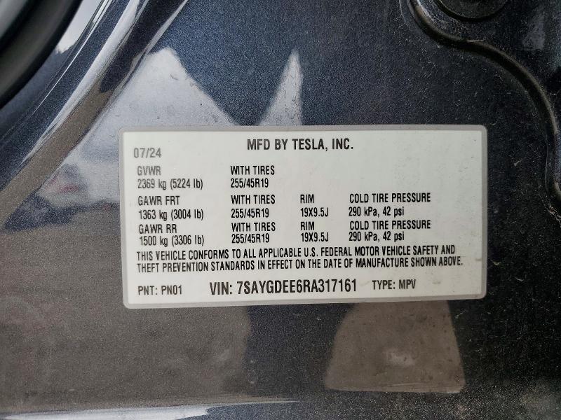 Aukcja sprzedaży 2024 Tesla Model Y, vin: 7SAYGDEE6RA317161, numer aukcji: 75977525