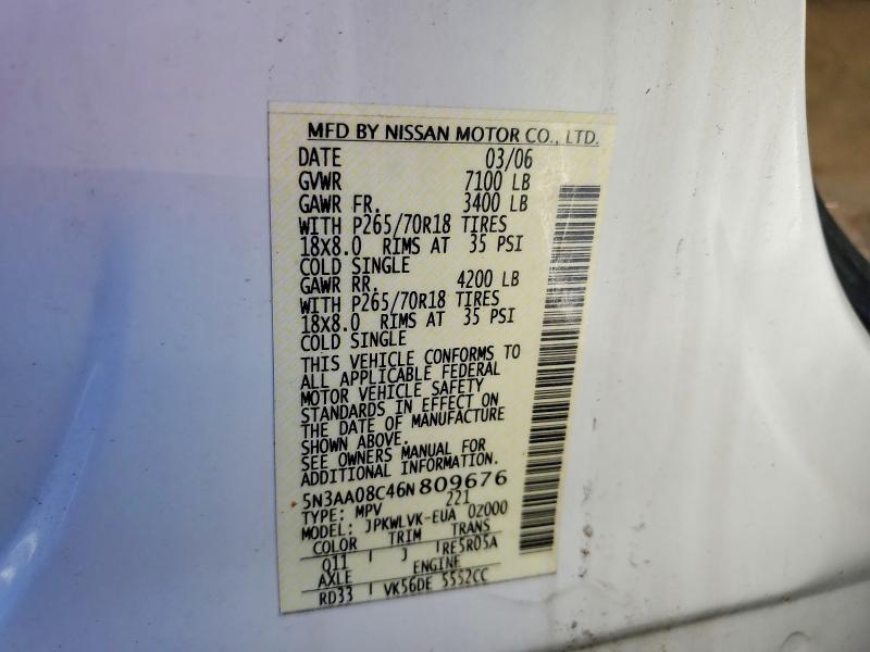 Aukcja sprzedaży 2006 Infiniti Qx56, vin: 5N3AA08C46N809676, numer aukcji: 77970865