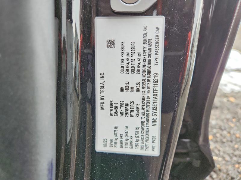 Продажа на аукционе авто 2026 Tesla Model 3, vin: 5YJ3E1EAXTF116219, номер лота: 78665275