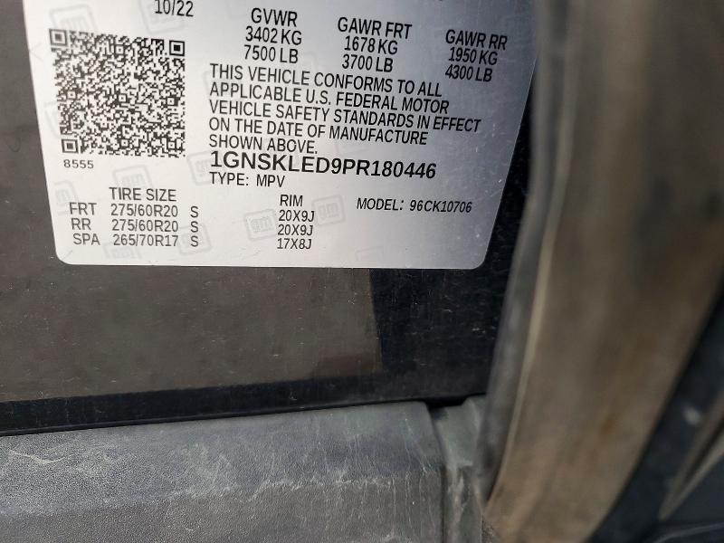 Продажа на аукционе авто 2023 Chevrolet Tahoe, vin: 1GNSKLED9PR180446, номер лота: 76701995
