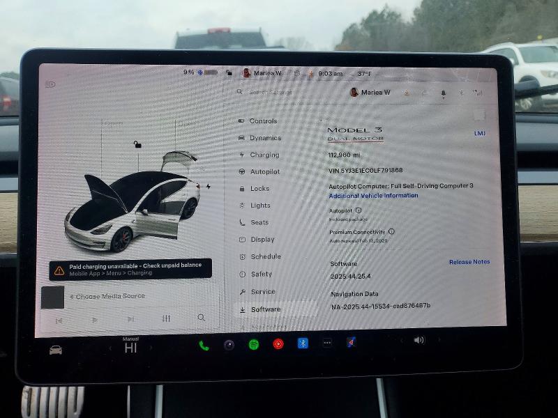 Продажа на аукционе авто 2020 Tesla Model 3, vin: 5YJ3E1EC0LF791868, номер лота: 76210985