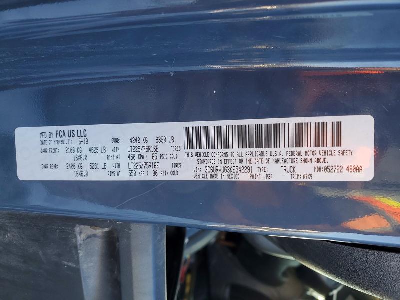 Aukcja sprzedaży 2019 Ram Promaster, vin: 3C6URVJG3KE542291, numer aukcji: 76226565