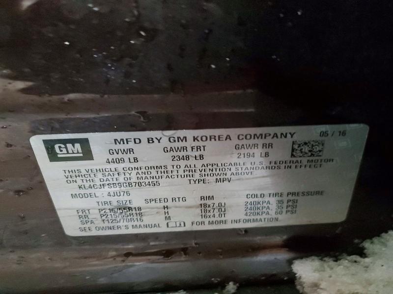 Auction sale of the 2016 Buick Encore, vin: KL4CJFSB9GB703455, lot number: 76641115
