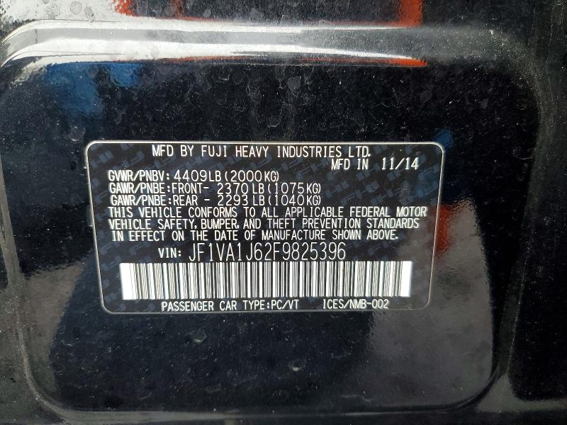 2015 Subaru Wrx მანქანა იყიდება აუქციონზე, vin: JF1VA1J62F9825396, აუქციონის ნომერი: 77845575