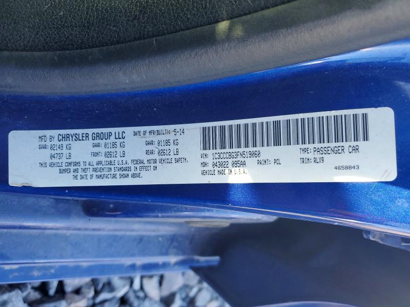 78799665 :رقم المزاد ، 1C3CCCBG3FN519060 vin ، 2015 Chrysler 200 مزاد بيع