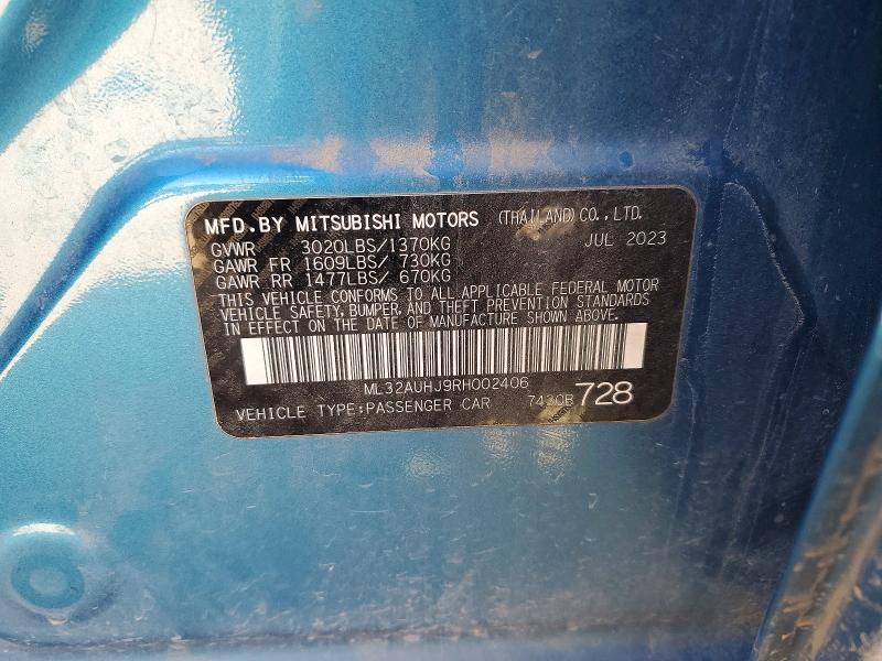 Продаж на аукціоні авто 2024 Mitsubishi Mirage, vin: ML32AUHJ9RH002406, номер лоту: 77543485