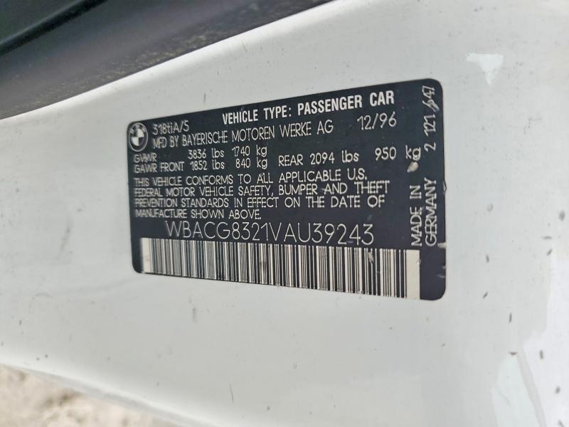 79061065 :رقم المزاد ، WBACG8321VAU39243 vin ، 1997 Bmw 318 مزاد بيع
