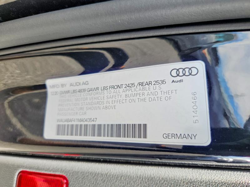 Aukcja sprzedaży 2021 Audi A4, vin: WAUABAF41MA043547, numer aukcji: 78655725
