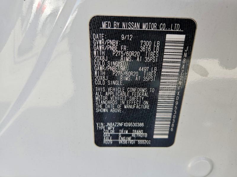 Продажа на аукционе авто 2013 Infiniti Qx56, vin: JN8AZ2NFXD9530386, номер лота: 79198175