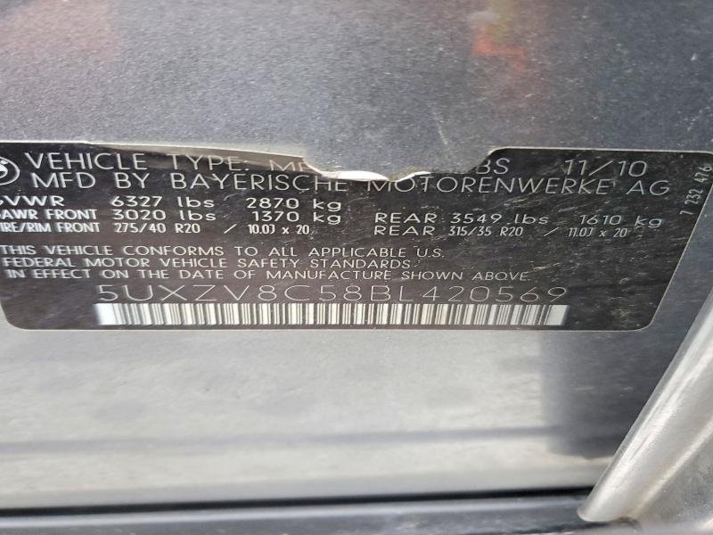 78980655 :رقم المزاد ، 5UXZV8C58BL420569 vin ، 2011 Bmw X5 مزاد بيع