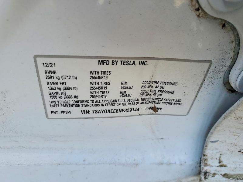 Aukcja sprzedaży 2022 Tesla Model Y, vin: 7SAYGAEE6NF329144, numer aukcji: 75840055