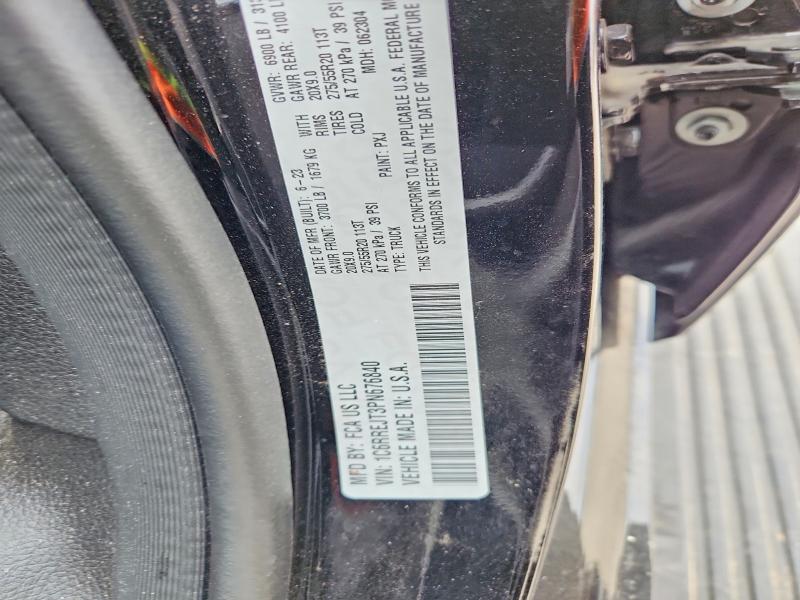 Продаж на аукціоні авто 2023 Ram 1500, vin: 1C6RREJT3PN676840, номер лоту: 77544035
