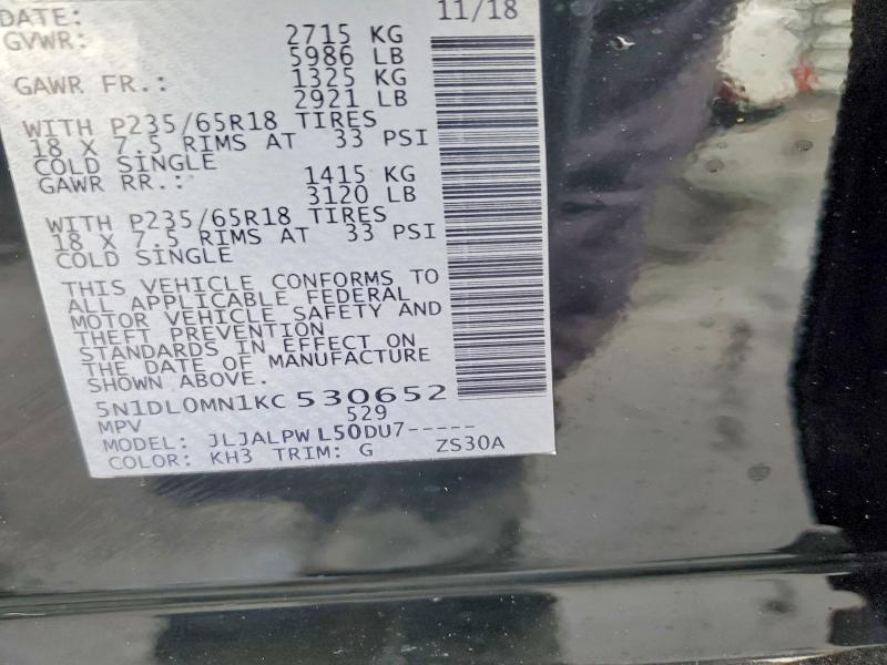 Продаж на аукціоні авто 2019 Infiniti Qx60, vin: 5N1DL0MN1KC530652, номер лоту: 76166155