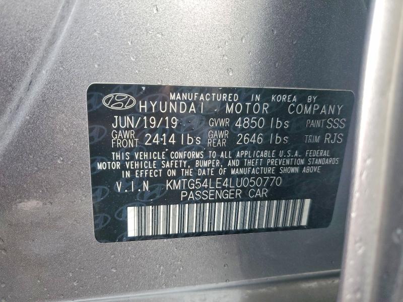 73503235 :رقم المزاد ، KMTG54LE4LU050770 vin ، 2020 Genesis G70 مزاد بيع