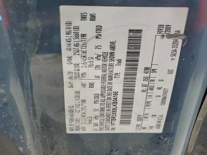Продаж на аукціоні авто 2020 Ford Transit, vin: 1FTBR3X89LKB04166, номер лоту: 74632605