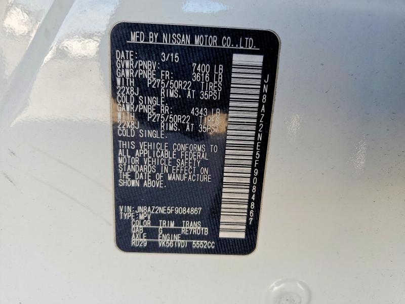 Aukcja sprzedaży 2015 Infiniti Qx80, vin: JN8AZ2NE5F9084867, numer aukcji: 78532865