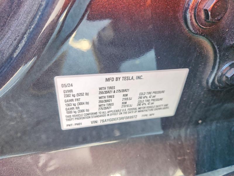 Продаж на аукціоні авто 2024 Tesla Model Y, vin: 7SAYGDEF3RF089972, номер лоту: 75368685