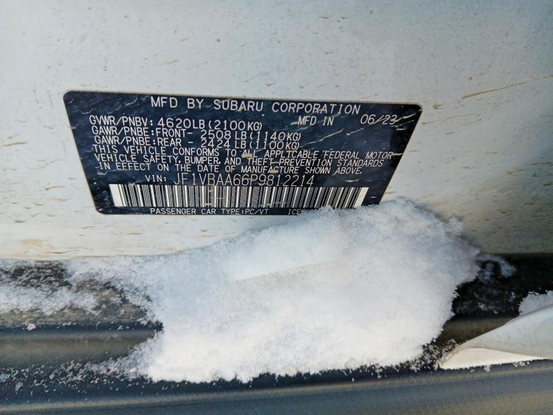 Aukcja sprzedaży 2023 Subaru Wrx, vin: JF1VBAA66P9812214, numer aukcji: 78836995