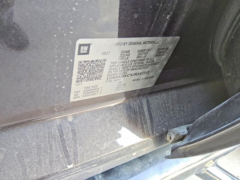Продажа на аукционе авто 2018 Chevrolet Tahoe, vin: 1GNSKBKCXJR147341, номер лота: 96056465