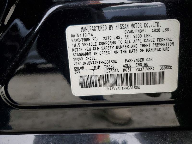 2015 Infiniti Q50 მანქანა იყიდება აუქციონზე, vin: JN1BV7AP1FM331804, აუქციონის ნომერი: 78463325
