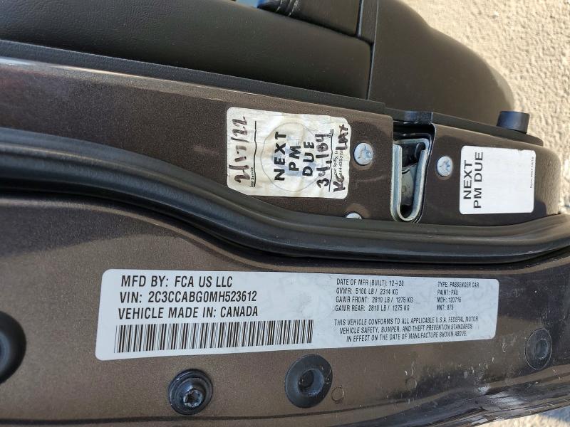 Aukcja sprzedaży 2021 Chrysler 300, vin: 2C3CCABG0MH523612, numer aukcji: 75932255